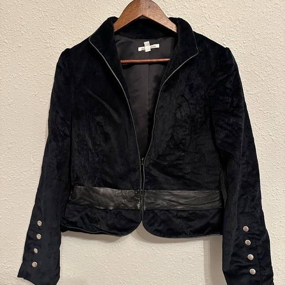 Alice + Olivia Black corduroy Blazer with Button Accents - Picture 1 of 5
